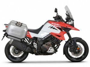 Kompletná sada bočných hliníkových kufrov SHAD TERRA, 36/36 litrový bočné kufre, vrátane montážnej s SHAD SUZUKI DL 1000 V-Strom/ DL 1050 V-Strom