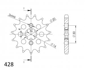 Reťazové koliečko SUPERSPROX CST-417:16 16T, 428