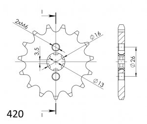 Reťazové koliečko SUPERSPROX 13T, 420