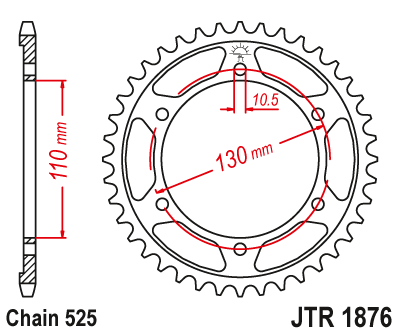 Reťazová rozeta JT JTR 1876-47 47T, 525