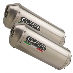 Dvojitá koncovka výfuku Slip - on GPR SATINOX Brushed Stainless steel including removable db killers, link pipes and catalysts